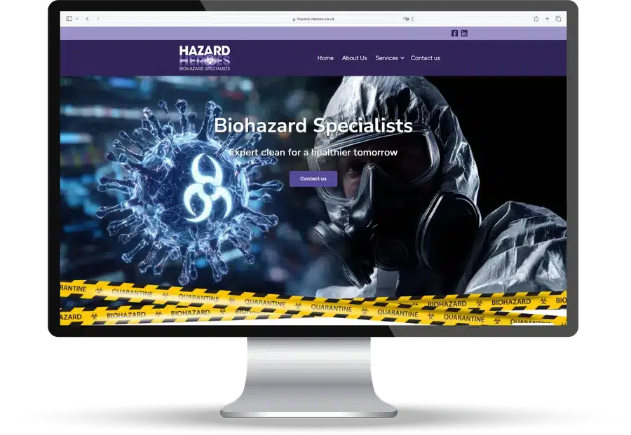 Hazard Heroes website, designed by Voyant, shown on a desktop screen