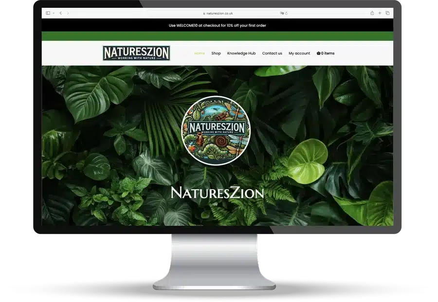 NaturesZion website on a desktop screen